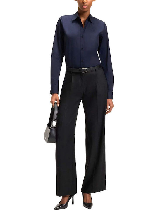 Hugo Essential Langärmelig Damen Hemd Blue