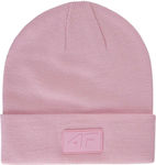 4F Beanie Γυναικείος Σκούφος Πλεκτός σε Ροζ χρώμα