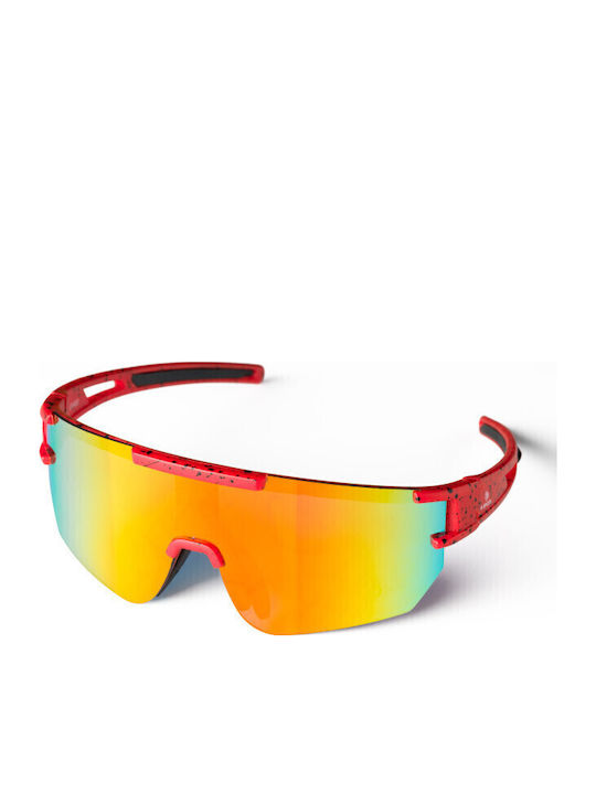 6 Spots Sunglasses Κόκκινα with Acetate Frame & Multicolour Lens