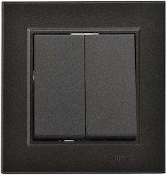 Makel Karea Double Wall Switch Black