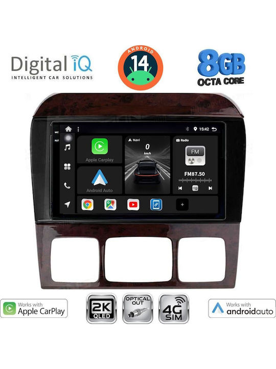 Digital IQ Car Audio System for Mercedes-Benz S Class W220 1998-2005 (Bluetooth/USB/WiFi/GPS/Apple-Carplay/Android-Auto) with Touch Screen 9"