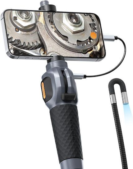 Cameră Endoscopică Industrială de Inspecție 8,5 Mm Cap Rotativ Lumină LED Reglabilă Tub Semirigid 1,55 M Compatibilă cu iPhone 15/16 Android