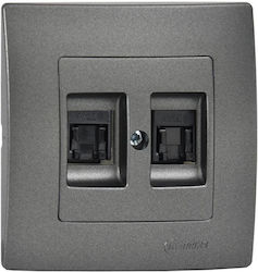 Lillium Πρ.data Rj45 2πλ.c6 Ανθρακι Ματ Makel 2...