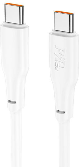 Hoco X93 Force USB 3.2 Cable USB-C Male - USB-C 60W White 2m HC-X932CC-WH