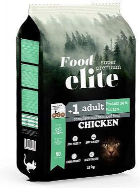 Elite Dry Food for Adult Cats with Chicken 15kg