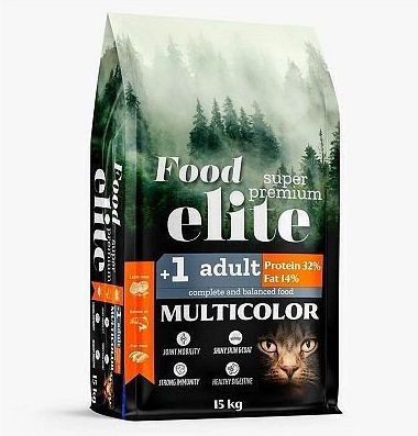 Elite Dry Food for Adult Cats with Lamb / Chicken / Salmon 15kg