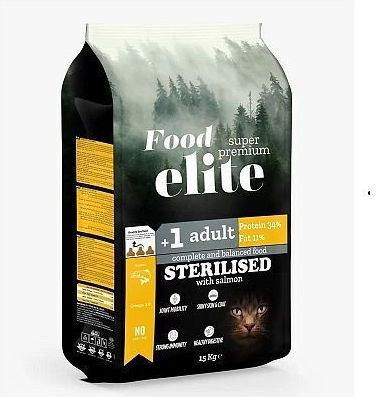 Elite Dry Food for Sterilized Cats with Salmon 15kg