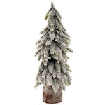 Christmas Decorative Snowy Wood Tree Green Base
