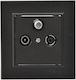 Karea TV-Antennensteckdose Sat-tv T-Terminal Schwarz Matt Makel 2-m57054066