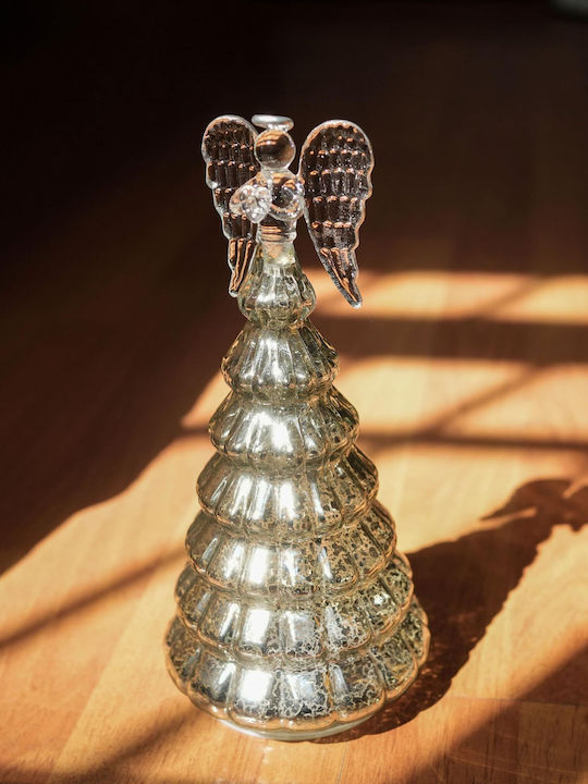 Christmas Decorative Illuminated Glass Tree Battery Silver