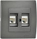 Lillium Priză RJ45 2 Prize C5 Antracit Mat Makel 2-m32050036