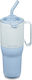 Klean Kanteen Rise Handled Tumbler Thermos Stainless Steel BPA Free 1.064lt Ice Blue with Straw and Handle