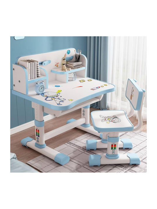 Kids Desk made of Melamine White-Light Blue 75.5x48.5x101cm