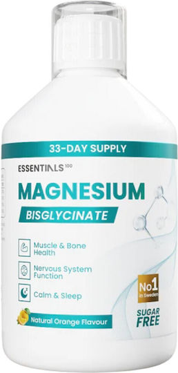Swedish Nutra Magnesium Bisglycinate 375mg 500ml Πορτοκάλι