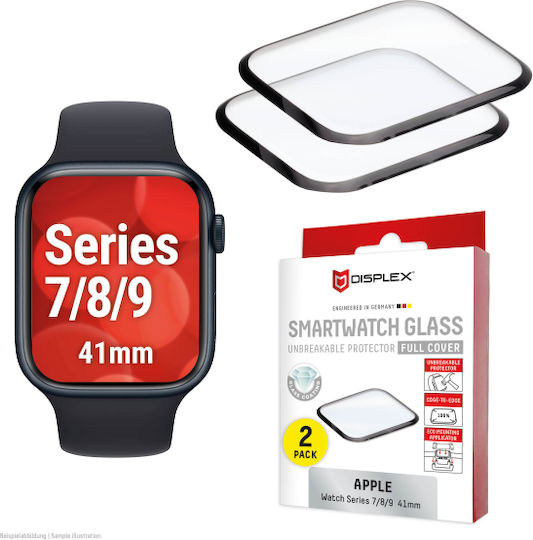 Displex Fc Glass Apple Watch 7 8 9 41mm Black 2pack