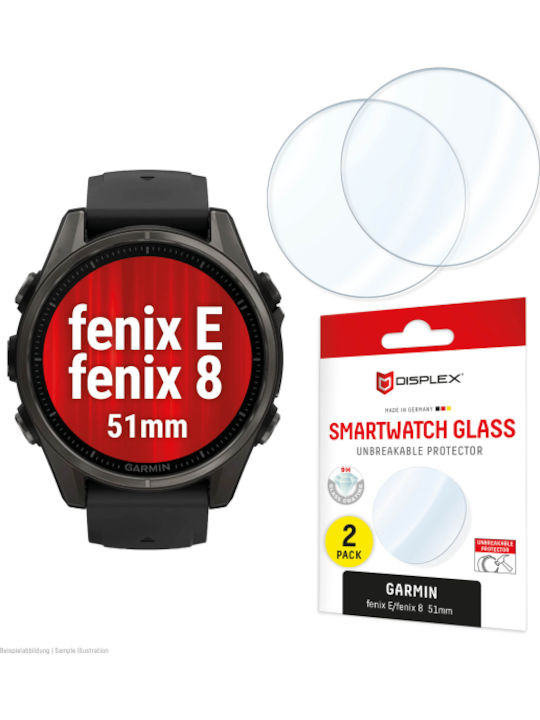 Displex Smartglass Garmin Watch Fenix E/8 51mm 2pack