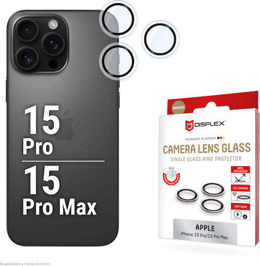 Displex Προστασία Κάμερας Tempered Glass για το iPhone 15 Pro / 15 Pro Max