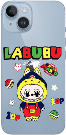 Apple iPhone 14 Labubu Mario Transparente Silikon Tpu Handyhülle