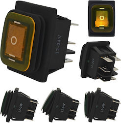 Led Switch 3-position 6-pin 12-24v Rocker Rocker Waterproof Orange