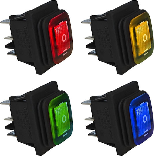 Led Ein-Aus-Schalter 3-Positionen 6-polig 12-24V Rocker Wasserdichter Roter