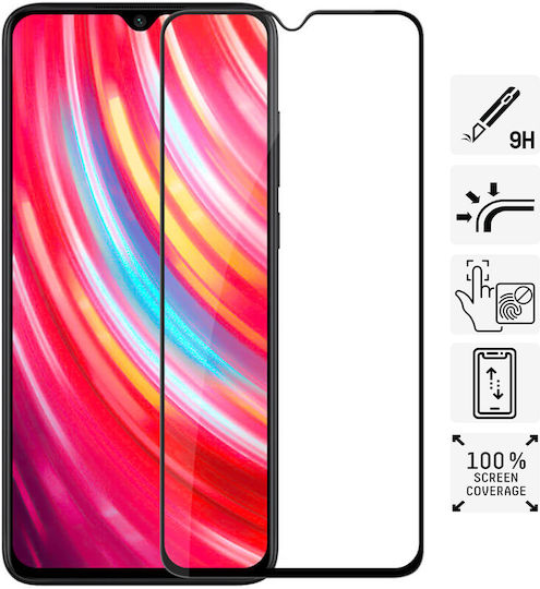 Протектор За Екран От Закалено Стъкло Xiaomi Redmi Note 8 Pro Пълно Покритие 9h Твърдост Магически 6d Черен Контур Прозрачен