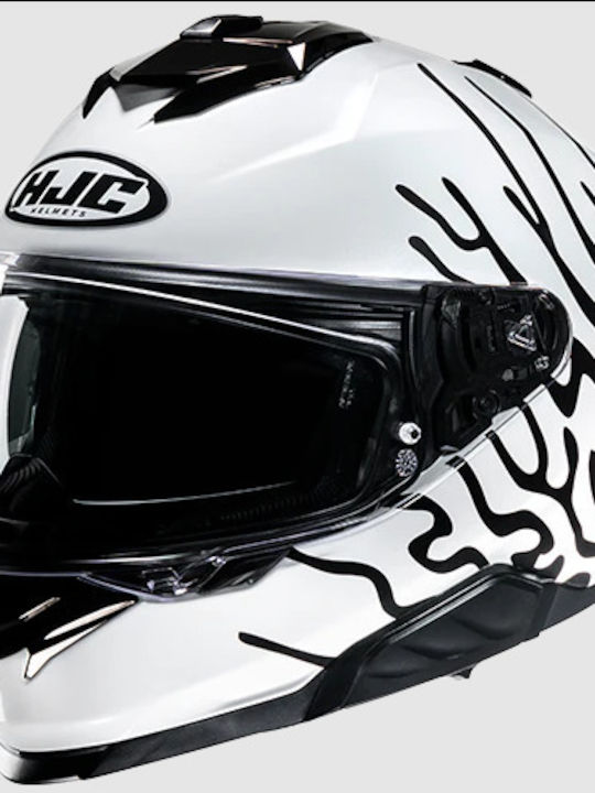 HJC i71 Celos Weiß/Schwarz/Grün Motorradhelm Vo...
