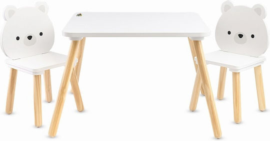Kids Table for Painting made of Wood White Moni