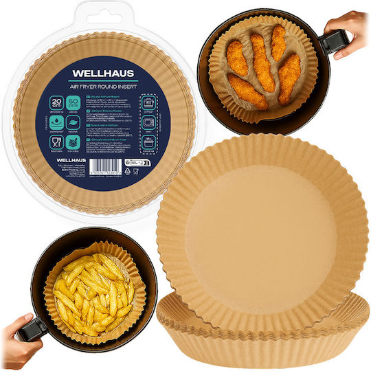 Wellhaus Air Fryer Basket Insert Round 20cm X50pcs