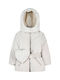 Kids Casual Long Jacket with Hood Cream