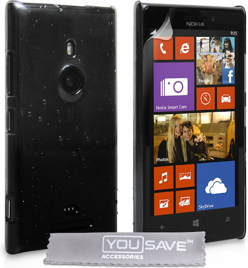 YouSave Accessories Lumia Back Cover Set with Glass Black (Nokia Lumia 925 by YouSave)