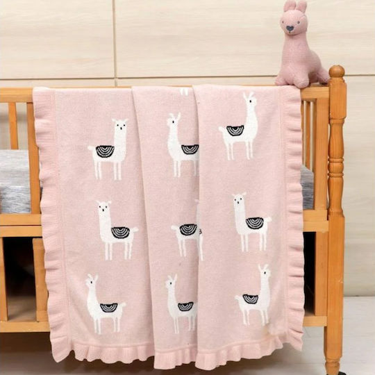Liolios Home Одеяло Детски пелени за пелени Розов 80x100см.
