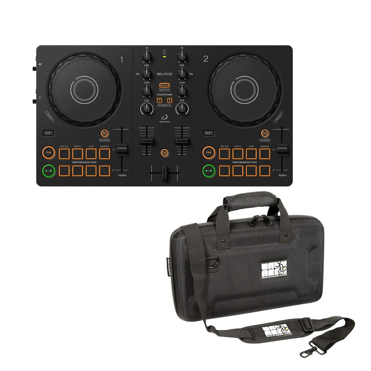 AlphaTheta DDJ-FLX2 DJ Controller PRD-000027040 2 Canale Geantă