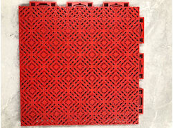Graboplast Set Plastic Floor PVC with 1 Tiles 1.8mm L30cmxW30cm Red