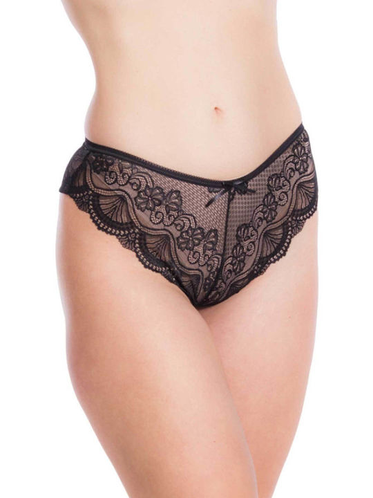 Free Move Women's Briefs High Waist Brazil Seamless Lace Black