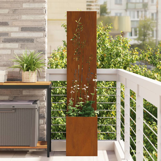 vidaXL Γλάστρα Μεταλλική Rusty 32x140εκ.