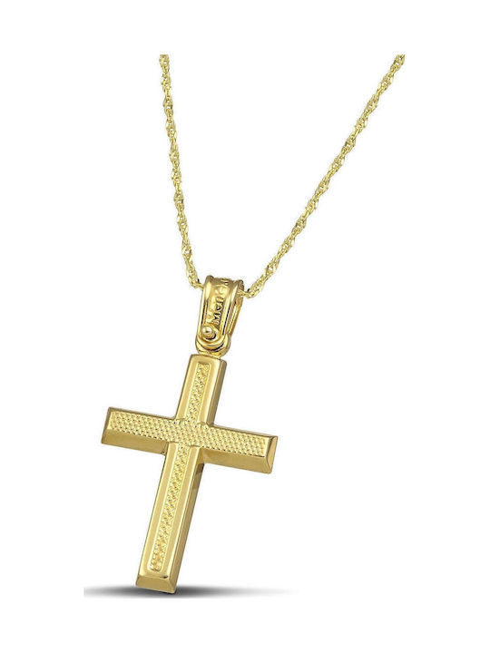 Themelidis Jewels Мъжки Златен Кръст 14K с Верижка