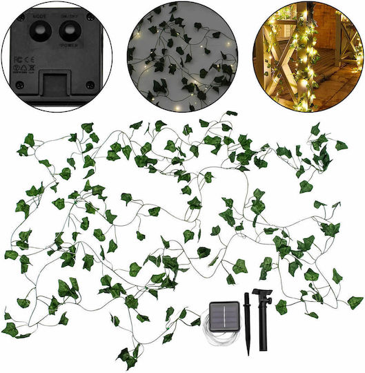 Led Waterproof Hanging Solar Light Garland Warm White with Photocell IP65