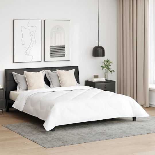 vidaXL Σετ Πάπλωμα Διπλό με Γέμιση Microfiber 200x200εκ. Λευκό 3τμχ