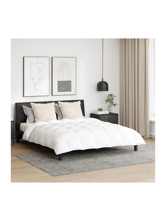 vidaXL Duvet Set Queen Down 220x260cm White 3pcs