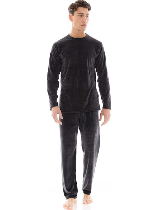 Ulisse Ulisse Herrenpyjama Baumwollene Graue Winter