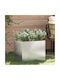 vidaXL Garden Pot Metallic Silver 50x32x40cm.