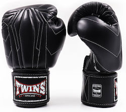 Twins Special Boxhandschuhe Leder für Kampf Schwarz