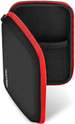 Deleycon Case for GPS Navigation Devices Up to 4 3" & 5" 14.6x9.3x3.4cm Durable Shockproof 2 Internal Pockets Mesh Pockets Red