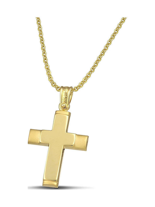 Themelidis Jewels Мъжки Златен Кръст 14K с Верижка