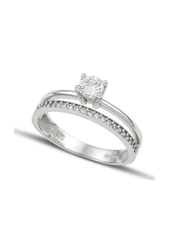 Themelidis Jewels Μονόπετρο από Λευκόχρυσο 18Κ ...