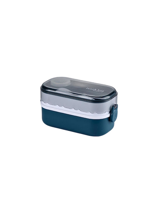 Uncle George Microwave Plastic Lunch Box Blue 1000ml
