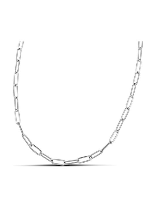Themelidis Jewels Chain Neck made of Stainless Steel Thin Thickness 4mm and Length 75cm