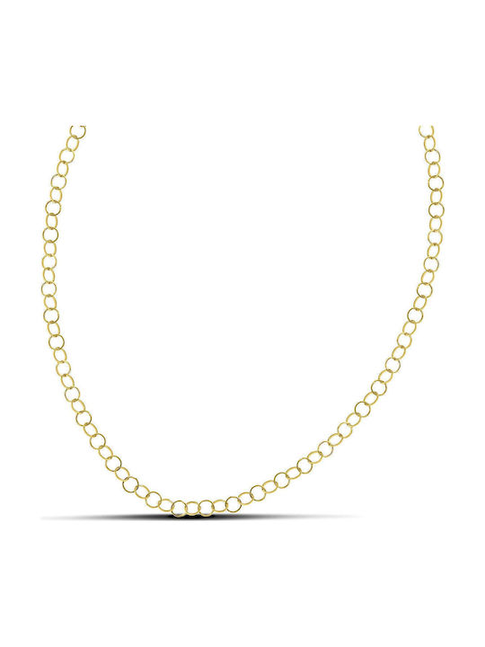 Themelidis Jewels Chain Neck made of Stainless Steel Gold-plated Length 45cm