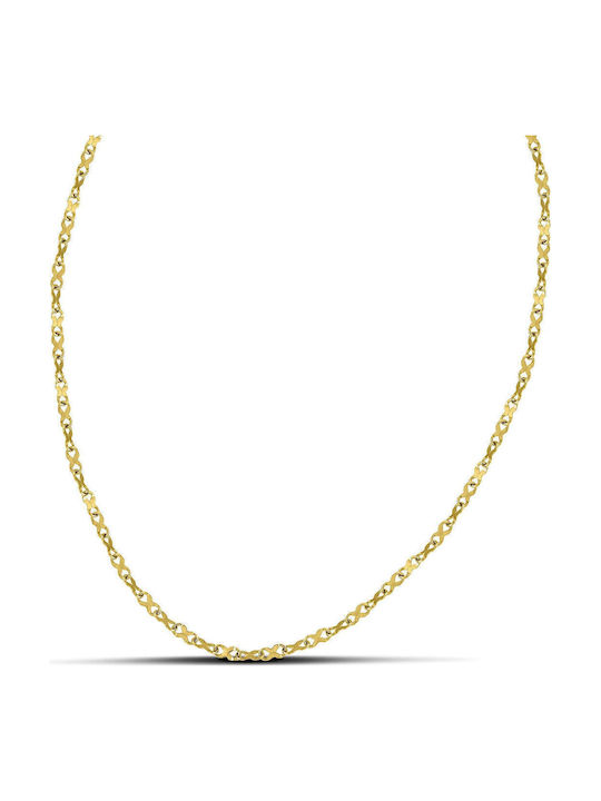 Themelidis Jewels Γυναικεία Αλυσίδα Λαιμού από Ανοξείδωτο Ατσάλι Επιχρυσωμένη Λεπτή Πάχους 2.6mm και Μήκους 45cm
