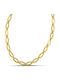 Themelidis Jewels Chain Neck made of Steel Gold-plated Wide Thickness 6.5mm and Length 45cm